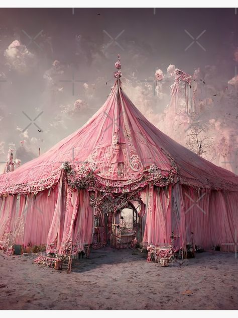 Fanfare Aesthetic, Pink Circus Aesthetic, Pink Circus, Glamping Trailer, Clown Stuff, Magic Door, Circus Aesthetic, Scarborough Fair, Dark Circus