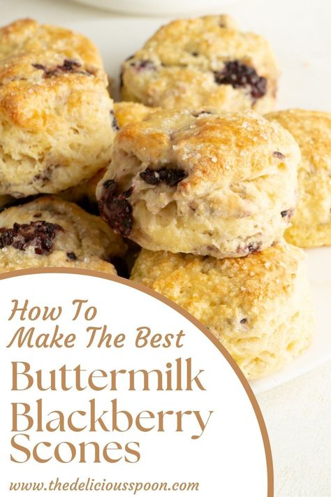 Blackberry Scones Recipe, Buttermilk Scone Recipe, Blackberry Scones, Butternut Squash Bread, Buttermilk Scones, Easy Spring Recipes, Berry Scones, Scone Recipes, Lemon Poppyseed Bread