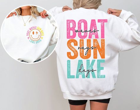 TheLordOfTheShirts - Etsy Boat Waves Sun Rays Lake Days, Lake Shirt Designs, Summer Sublimation Designs, Beach Png, Summer Sublimation, Lake Days, Beach Sweatshirt, Summer Sweatshirt, Summer Png