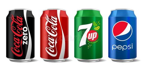 Classic Coca-Cola, Pepsi and 7 up can isolated on white. Vector illustration of classic Coca-Cola, Pepsi and 7 up can isolated on white background for editorial royalty free illustration White Editorial, 7 Up, Coke Cola, Photography Illustration, Editorial Photography, Image Illustration, Adobe Stock, Coca Cola, Beverage Can