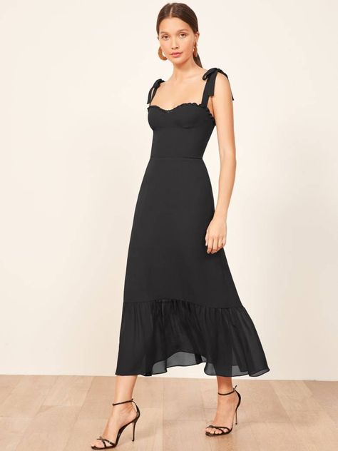 I Tried on 21 Dresses From Reformation, Topshop, and Zara—These 10 Made the Cut | Who What Wear 21st Dresses, Reformation Dress, Midi Ruffle Dress, Blue Maxi, Midi Length Dress, Looks Style, Looks Vintage, Who What Wear, Fancy Dresses