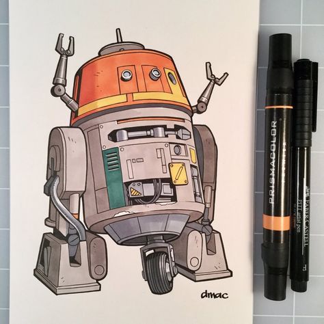 Chopper- Star Wars Rebels Star Wars Chopper Tattoo, Starwars Drawings, Star Wars Art Drawings, Sw Rebels, Star Wars Painting, Arte Nerd, Batman Tattoo, Star Wars Droids, Props Art