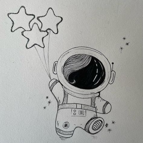 MANY WAYS LEAD TO THE STARS #inktober52 #inktober52astronaut #inktober52astronaut2024 #astronaut #doodle #astronautdrawing #stars #sterne… | Instagram Astronomer Drawing, How To Draw An Astronaut, Cute Astronaut Drawing, Astronaut Doodle, Galaxy Drawings, Astronaut Drawing, Helmet Drawing, Ivan Cornejo, Henna Ideas