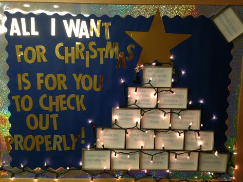 Bulletin Board With Lights, Christmas Ra Bulletin Board Ideas, Christmas Bulletin Board Ideas College, Christmas Bulletin Board Ideas Ra, Christmas Ra Board, Winter Closing Bulletin Board Ra, Ra Christmas Bulletin Boards, Winter Ra Boards, Dorm Door Ideas