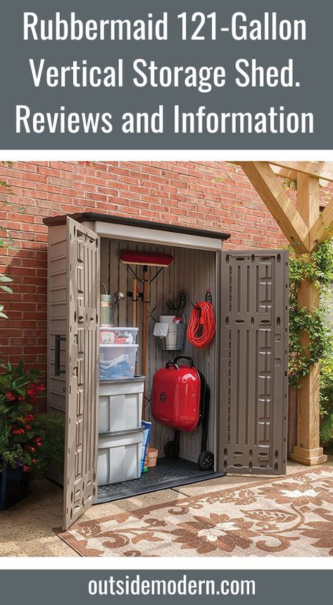 Rubbermaid Storage Ideas, Diy Outside Storage Ideas, Outdoor Garden Storage Ideas, Rubbermaid Storage Shed Organization, Outdoor Closet Storage, Small Storage Shed Organization, Outdoor Storage Shed Ideas Backyards, Plastic Shed Storage Ideas, Yard Storage Ideas