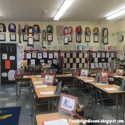 A peek into a 5th grade classroom during open house.  Very American Revolution/Colonies themed. Patriotic Classroom, Hanging Quotes, Classroom Decor Middle, School Open House, Classroom Decor High School, 4th Grade Social Studies, 5th Grade Social Studies, Elementary School Classroom, 5th Grade Classroom