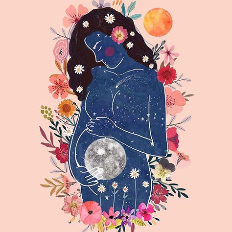 Jessica | Illustration+Design (@creatorscouture) • Instagram photos and videos Gaia Art, Butterflies Wings, Pregnant Girl, Childbirth Education, Mom Art, New Mom, Society6 Art, Poster Making, New Moms