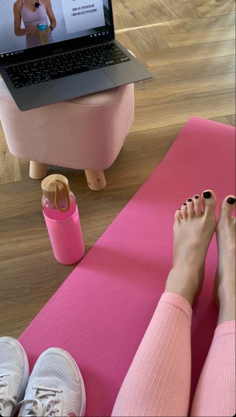 Nesting Ottoman, Workout Supplies, Pink Yoga Mat, Stool Seating, Fitness At Home, 2022 Aesthetic, Pilates Fitness, Chair Stool, Dining Room Colors