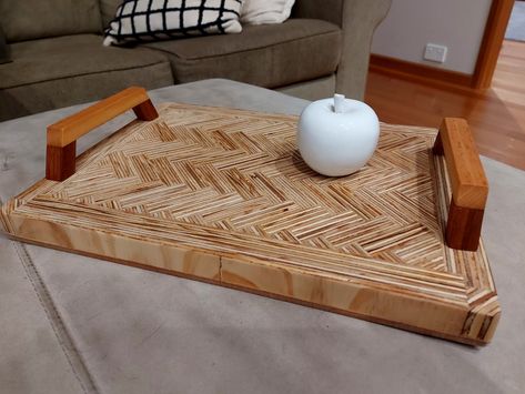 How To Use Waste Wood Pieces, Waste Plywood Ideas, Leftover Plywood Ideas, Pattern Plywood, Spa Entrance, Plywood Ideas, Plywood Art, Bandsaw Projects, Plywood Projects