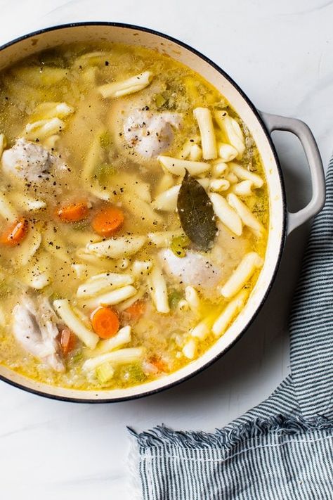 A hearty bowl of this Chicken and Cavatelli Noodle Soup will fill your tummy and warm your soul. #chickensoup #soup #chickennoodlesoup Cavatelli Soup, Healthy Freezer Meals, Soup Dinner, Skinny Taste Recipes, Trending Recipes, Chicken Noodle Soup, Dinner Is Served, Cold Night, Chicken Noodle