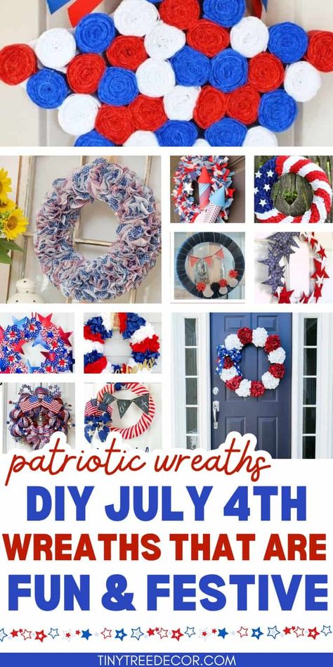 Looking for some fun and creative DIY 4th of July wreaths to decorate your front door this summer? Check out our collection of 17 simple and easy-to-make wreaths that are perfect for celebrating America's independence in style! From patriotic ribbons to pool noodles, cupcake liners to tulle, we've got you covered with a range of materials and tutorials to choose from. These DIY 4th of July wreaths for front door are sure to add some festive charm to your home decor and make your neighbors ... Patriotic Flag Wreath, 4th Of July Wreaths, Patriotic Wreath Diy, Diy Patriotic Wreath, Patriotic Mesh Wreath, Pool Noodle Wreath, Patriotic Front Door, Straw Wreath, 4th July Crafts