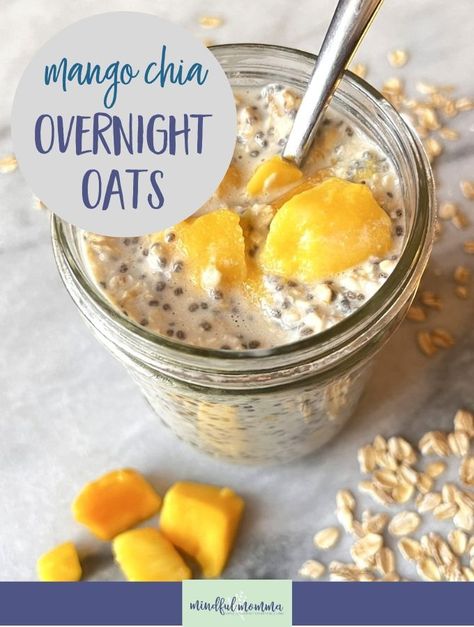 Easy overnight oats recipe using frozen mango, chia seeds, protein powder and almond milk – with 28 grams of protein to make it a healthy, filling breakfast. Mango Overnight Oats, Kombucha Flavors Recipes, Overnight Oats With Chia, Healthy Filling Breakfast, Kombucha Recipes, Chia Seeds Protein, Chia Overnight Oats, Protein Overnight Oats, Kombucha Recipe