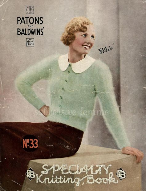 Explore Bex the Femme's photos on Flickr. Bex the Femme has uploaded 2769 photos to Flickr. Vintage Knitwear, Vintage Knitting Patterns, Knitting Books, 1930s Fashion, Knitting Supplies, Crochet Inspiration, Vintage Couture, Vintage Cardigan, Textiles Fashion