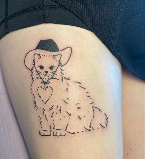 Tatuaje Studio Ghibli, Cowboy Hat Tattoo, Hat Tattoo, Cowgirl Tattoos, Cute Tats, Gaming Tattoo, Dainty Tattoos, Aesthetic Tattoo, Time Tattoos