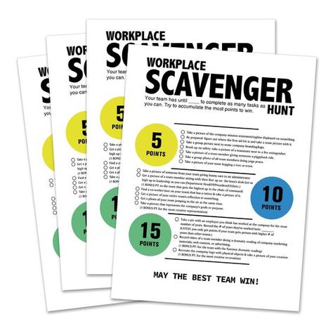 PRICES MAY VARY. This is an office party theme game, including 1 workplace scavenger hunt guide card, 15 workplace scavenger hunt cards, the size is 8X11 inches. HOW TO PLAY: -The competition is suitable for multiple teams to participate, and each team can have 5-10 participants. -Each team chooses one person to be a "recorder" to fill in the activity sheet as well as take cell phone pictures or video to. -Teams will attempt to complete tasks on the activity sheet before the time is up!The team Workplace Scavenger Hunt, Team Building Games For Work, Group Ice Breaker Games, Office Themed Party, Rad Tech Week, Company Mission Statement, Office Party Games, Staff Morale, Photo Scavenger Hunt