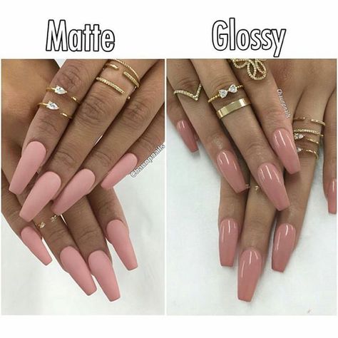 Matte vs Glossy       It's so hard to choose! Nail Design Gold, Matte White Nails, Purple Nail, Shiny Nails, Red Nail Designs, Ballerina Nails, Black Nail, Clear Nails, Prom Nails