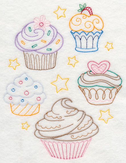 Cake Embroidery Designs, Cake Embroidery, Cupcake Vintage, Baby Mehndi, Tea Towels Embroidery, Bordados Tambour, Crewel Embroidery Patterns, Diy Embroidery Designs, Embroidery Sampler