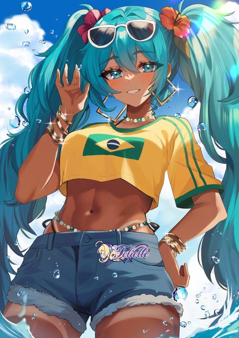 Miku Brazil, Brazilian Miku, Easy Doodles, Doodles Drawings, Easy Doodles Drawings, Simple Doodles, Disney Girls, Doodle Drawings, Anime Comics