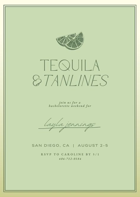 Tequila and Tanlines Bachelorette Invitation Itinerary Template, Boho 5x7 Canva Design, Tulum Bachelorette, Cabo Bachelorette, Casamigos - Etsy Cute Itinerary Ideas, Bachelorette Party In Cabo, Tropical Party Invite, Bachelorette Trip Invitations, Havasu Bachelorette Party, Bachelorette Invitations Template, Bachelorette Themes Mexico, Tequila And Tan Lines Bachelorette, Bachelorette Casamigos