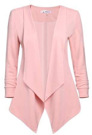 JUST - $16.99! Generic Women\'s Long Sleeve Open Front Asymmetrical Hem Casual #Blazer #Jacket in #Pink! Summertime Outfits, Blazer Casual, Womens Jackets Casual, Blazer Jackets For Women, Elegante Casual, Outfit Trends, Casual Blazer, Cute Summer Outfits, Asymmetrical Hem