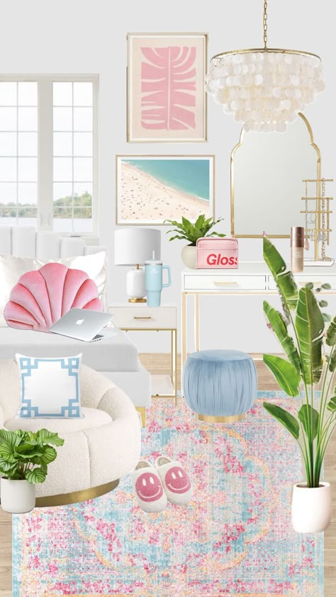 Room Preppy, Coastal Room Decor, Ocean Room Decor, Beach House Room, Beachy Room Decor, Beach Room Decor, Preppy Bedroom, Beachy Room, Preppy Room Decor