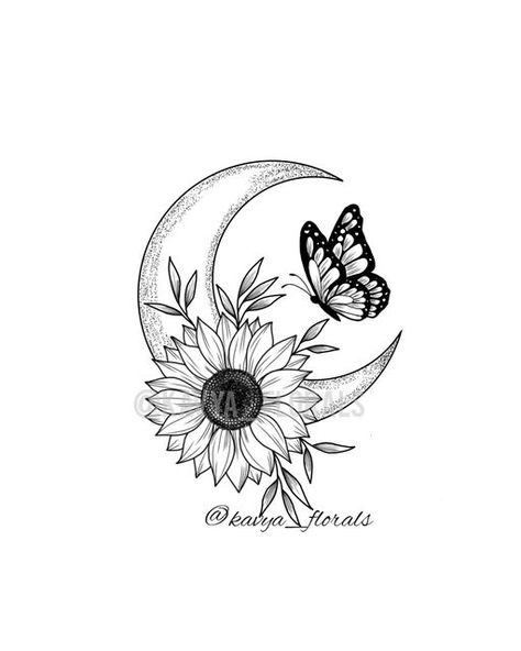 Sunflower With Moon Tattoo, Cool Tattoo Drawings Sketches, Woman Forearm Tattoo, Daschund Tattoo, Nepal Tattoo, Matching Friend Tattoos, Cool Tattoo Drawings, Lion Artwork, Back Of Shoulder Tattoo