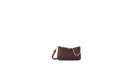 Products by Louis Vuitton: Easy Pouch Louis Vuitton Official, Curved Lines, Small Leather Goods, Leather Goods, Wine Red, Cowhide Leather, Dark Red, Leather Trims, Red Wine