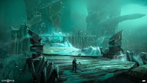 ArtStation - Helheim Dock, Jin Kim Helheim Aesthetic, Helheim Art, Environment Projects, God Of Wars, Dragon Dreaming, Dream Painting, Norse Vikings, The Revenant, World Photography