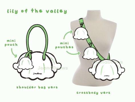 J e a n a 🌸 on X: "thinking about a lily of the valley inspired bag !! 💚🤍 https://t.co/FBzjobKPY5" / X Lily Bag, Disney Crochet Patterns, Cute Sewing Projects, Old Fashion Dresses, Diy Clothes Design, Crochet Clothing And Accessories, Dress Design Sketches, Mini Pouches, Diy Sewing Clothes