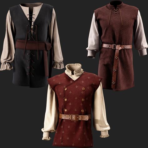 Medieval England Clothes, Accurate Medieval Clothing, Medieval Clothing Reference, Medieval Prince Outfit, Modern Medieval Fashion, Middle Ages Fashion, Knight Clothes, 1300s Fashion, Medieval Mens Clothing