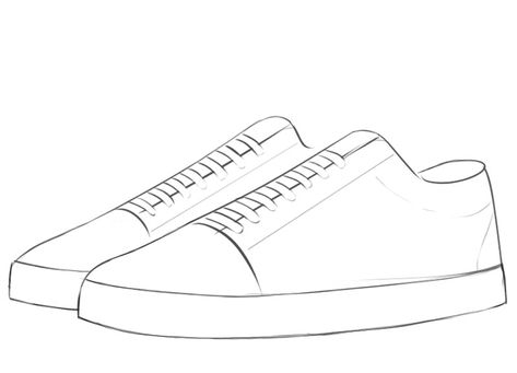 How to Draw a Sneakers Shoes Easy Drawing, How To Draw Shoes Front View Sneakers, Shoes Drawing Simple, Sneaker Drawing Simple, Tennis Shoe Drawing, Draw Sneakers, Drawing Sneakers, Converse Outline Drawing, Sketch Shoes