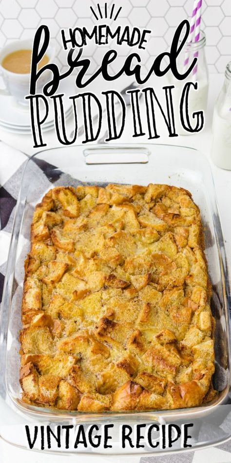 Homemade Bread Pudding, Bread Pudding Recipe Easy, Old Fashioned Bread, Mug Bread, Pudding Recipes Homemade, Best Bread Pudding Recipe, Monkey Bread Muffins, Bread Pudding Easy, Old Fashioned Bread Pudding