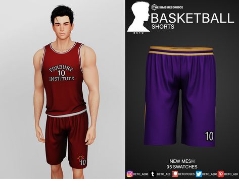 The Sims Resource - Basketball (Shorts) Sims 4 Cc Nike Shorts Male, Sims 4 Cc Male Basketball Shorts, Sims 4 Cc Clothes Swimwear Men, Sim4 Cc, Male Pants, Masculine Clothing, Sims 4 Male Clothes, Clothes Cc, Cc Folder