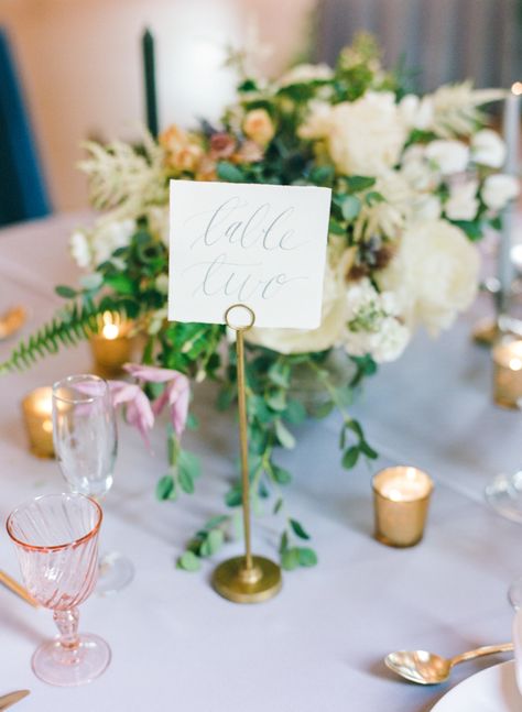 Brass table number stands and rustic table decor: http://www.stylemepretty.com/2016/10/05/modern-rustic-farm-wedding-in-colorado/ Photography: Connie Whitlock - http://conniewhitlockphoto.com/ Table Holders Wedding, Table Number Stand, Brass Wedding, Wedding Table Number Holders, Rustic Table Numbers, Table Number Stands, Etsy Photography, Open Back Gown, Rustic Farm Wedding