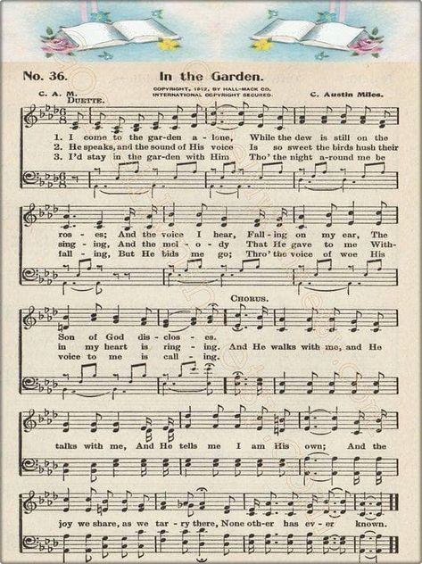 I read all the lyrics to comfort myself in times of trouble. In The Garden Hymn, Sheet Music Wall Art, This Is Gospel Lyrics, Gospel Song Lyrics, Hymn Print, Hymn Art, Hymns Of Praise, Hymn Sheet Music, Hymn Music