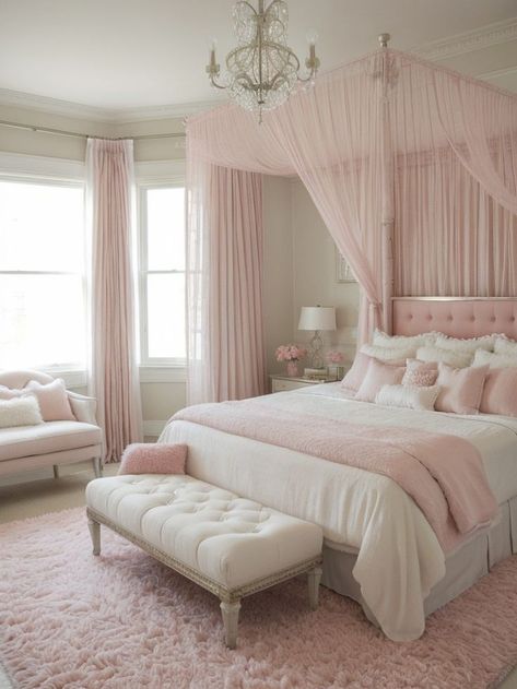 Pink Bedroom Decor, Pink Room Decor, Pink Bedrooms, Girly Room, Bedroom Refresh, Dream Room Inspiration, Pink Bedroom, Room Makeover Bedroom, Pink Room