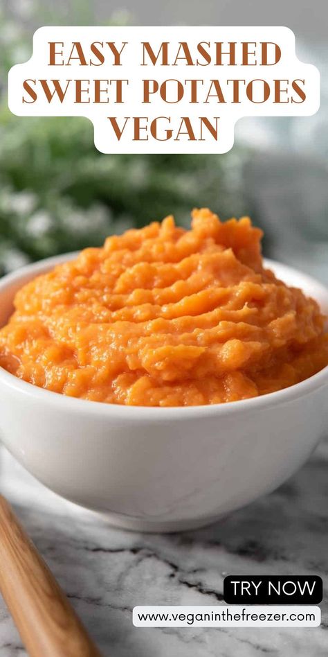 Vegan mashed sweet potatoes are simple, flavorful, and pure. These earthy spuds are creamed to perfection with a touch of salt, delivering an irresistible sensation for your taste buds. #mashedpotatoes #veganrecipes #sweetpotato Savory Mashed Sweet Potatoes, Vegan Mashed Sweet Potatoes, Easy Mashed Sweet Potatoes, Sweet Potato Recipes Mashed, Steamed Sweet Potato, Cubed Sweet Potatoes, Vegan Sweet Potato, Vegan Kitchen, Mashed Sweet Potatoes