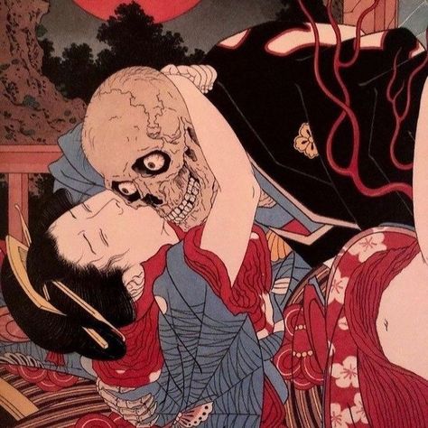 Takato Yamamoto, Griffonnages Kawaii, Japanese Horror, Japanese Art Prints, Japanese Folklore, Traditional Japanese Art, A Skeleton, Japanese Woodblock Printing, Japanese Painting