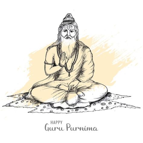 Guru Purnima Sketch, Guru Purnima Drawing, Happy Guru Purnima, Guru Purnima, Celebration Card, Card Background, Travel Company, Hand Draw, Service Trip