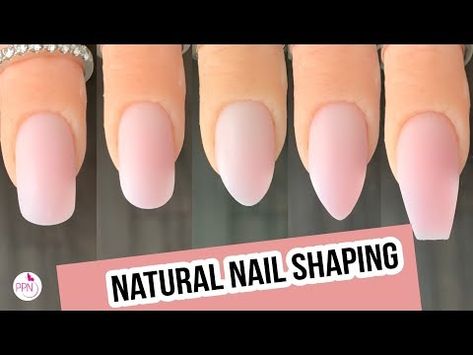 (2) How to Shape Natural Nails Squoval, Oval, Round, Almond, Coffin - YouTube Shorter Oval Acrylic Nails, Round Nails Vs Almond Nails, How To Shape Nails Squoval, Shaping Almond Nails Tutorial, How To Shape Round Nails, Almond Nails How To Shape, How To Shape Coffin Shaped Nails, Natural Nails Squoval, Round Vs Oval Nails