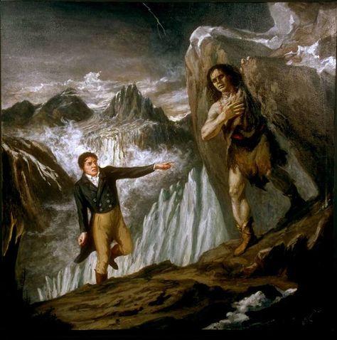 Frankenstein: Creator Meets Created on the Mer de Glace. Casper David, Frankenstein Book, Modern Prometheus, I Frankenstein, Another Earth, Gothic Literature, The Modern Prometheus, Frankenstein Art, Mary Shelley Frankenstein