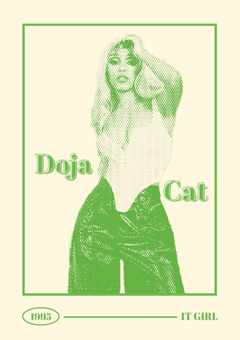 Doja Cat Poster Vintage, Doja Cat Poster Aesthetic, Doja Cat Green, Doja Poster, Doja Cat Poster, Posters Dorm, Posters On Wall, Prints Music, Posters On Wall Bedroom