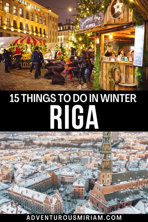 Discover the magic of Riga in winter! ❄️✨ From enchanting Christmas markets to exhilarating winter sports, this curated list is your ultimate guide to experiencing Riga's chilly charm. Dive in and let the snowy adventures begin! #RigaWinterWonders #TravelLatvia Latvia In Winter, Riga Latvia Christmas, Riga Christmas Market, Riga Latvia Travel, Riga Winter, Riga Christmas, Latvia Travel, Baltic States, Pack Light