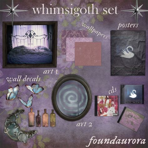 ☾⋆｡𖦹 whimsigoth set ☾⋆｡𖦹 | Patreon Whimsigoth Wallpaper, Whimsigoth Art, Sims 4 Cas Background, Sims 4 Traits, Mode Rock, Sims 4 Clutter, Free Sims, Sims 4 House Design, Sims 4 Cc Packs