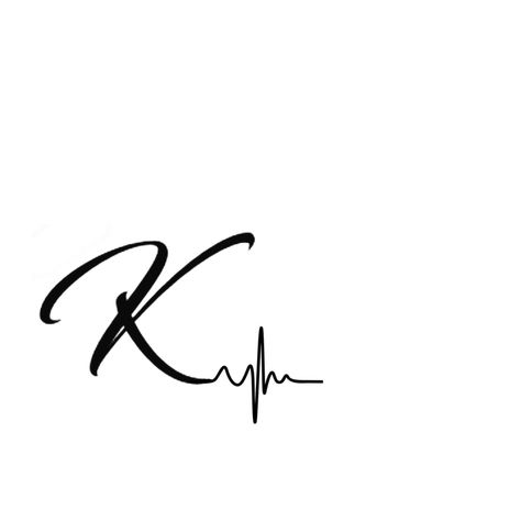 Cursive K Tattoo, Letter K Tattoo Ideas, K Tattoos, K Letter Tattoo, Letter K Tattoo, Finger Tattoos For Couples, V Tattoo, Rib Tattoos For Women, Phrase Tattoos