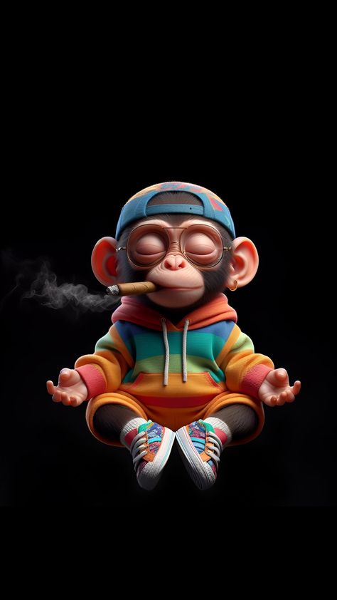 Chilled Wallpaper, Monkey Art Design, Funny Hd Wallpapers, Cartoon Hd Wallpaper, Funny Wallpapers Iphone, Funny Monkeys, Monkey Cartoon, Chill Wallpaper, 4k Wallpaper Iphone