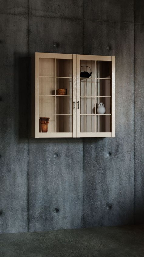 Small Wall Hanging Display Cabinet, Diy Japanese Door Shoji Screen, Japanese Glass Cabinet, Japanese Paper Doors Shoji Screen, Antique Glass Door Hanging Cabinet, Shoji Screen, Green Woodworking, Hanging Cabinet, Glass Cabinet Doors