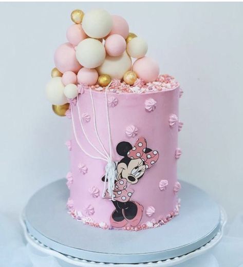 Birthday Cake Minnie Mouse Pink, Minnie Theme Cake, Minnie 2nd Birthday Cake, Disney 1st Birthday Cake, Pink Minnie Mouse Birthday Cake, Pink Minnie Cake, Tort Minnie Mouse, Minnie Mouse Cake Buttercream, Mini Maus Cake