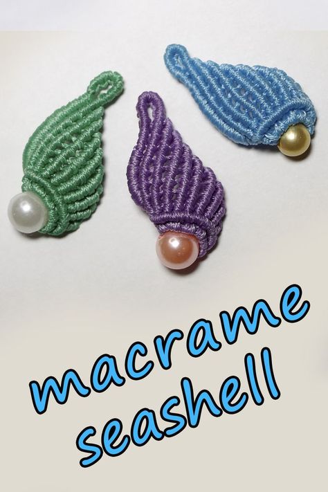 Macrame Seashell, Macrame Sea, Macrame Shell, Macrame Summer, Macrame Videos, Seashells Patterns, Macrame Dream Catcher, Macrame Knots Tutorial, Knots Tutorial