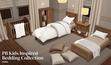 PB Kids Inspired Bedding Recolors | Patreon Sims Beds Cc, Sims 4 Kid Cc Furniture, Sims 4 Beds Patreon, Sims 4 Toddler Bedroom Cc, Sims 4 Bedding Cc, Sims 4 Bed Cc Patreon, Sims 4 Bunk Bed, Sims 4 Bunk Bed Cc, Sims 4 Bedding